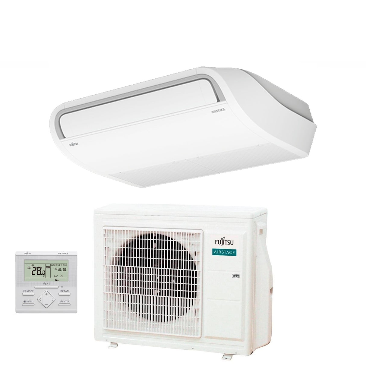 fujitsu climatizzatore condizionatore fujitsu inverter soffitto serie eco kr 36000 btu abyg36krta aoyg36kqta r 32 3ngf83105 wi fi optional classe aa trifase con filocomando di serie