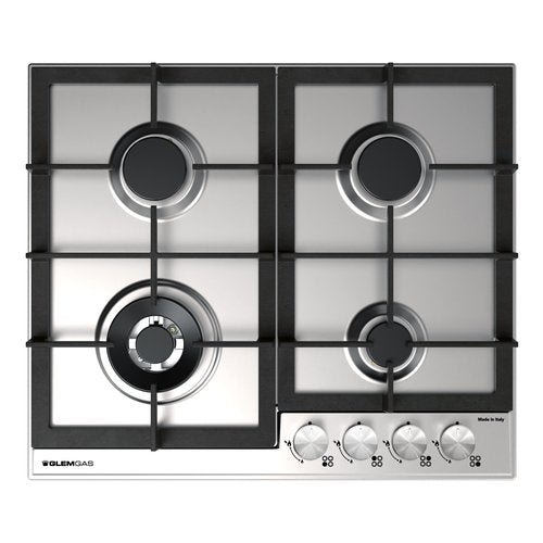 glem gas piano cottura a gas glem gas gtd64thixn linea dinamico 4 fuochi l585xp50 inox ean 8059606964379