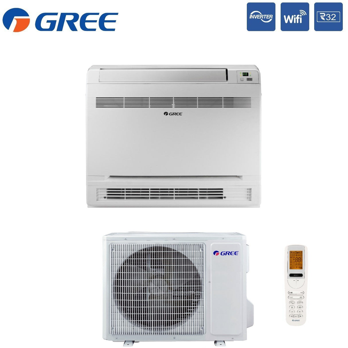 gree climatizzatore condizionatore gree console 9000 btu geh09aa k6dna1f r 32 wi fi integrato novita