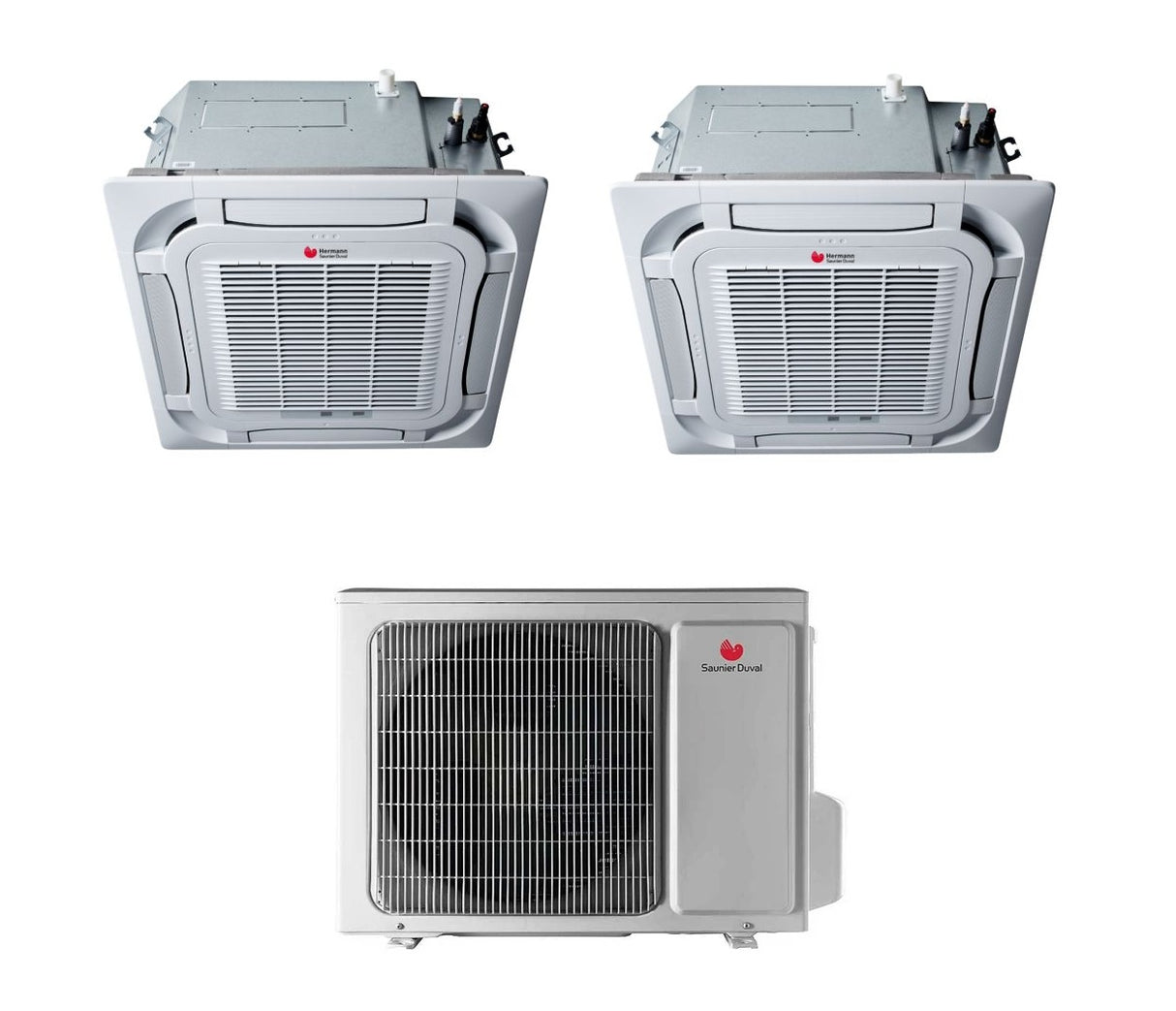 hermann saunier duval condizionatore dual split hermann saunier duval cassetta 4 vie vivair uni comfort 1212 con sdh 19 080 mc4no r 32