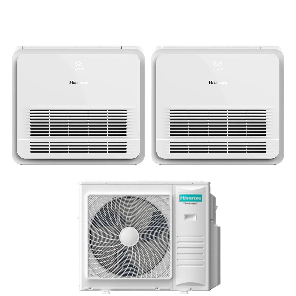 hisense climatizzatore condizionatore hisense dual split console 1818 con 4amw105u4raa r 32 wi fi optional con telecomando di serie 1800018000