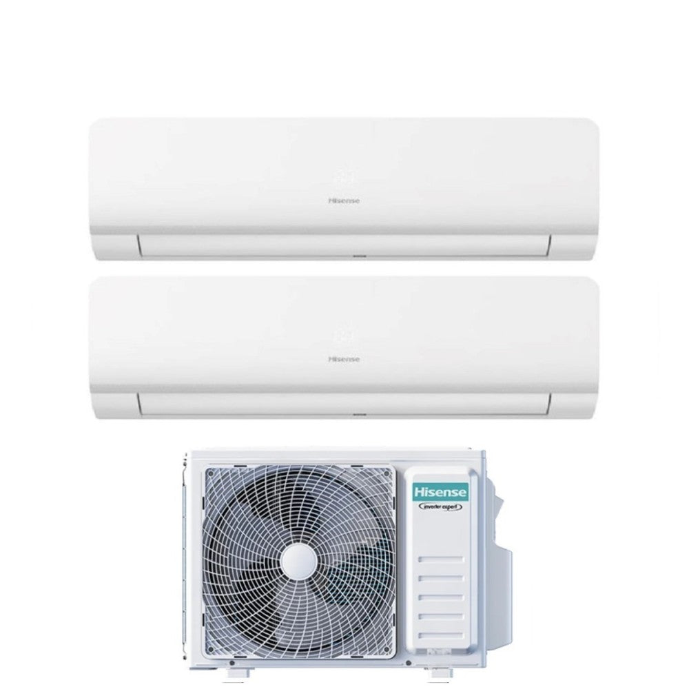 hisense climatizzatore condizionatore hisense dual split inverter serie new energy 1212 con 2amw50u4rxa r 32 wi fi integrato 1200012000 novita ean 8059657013460