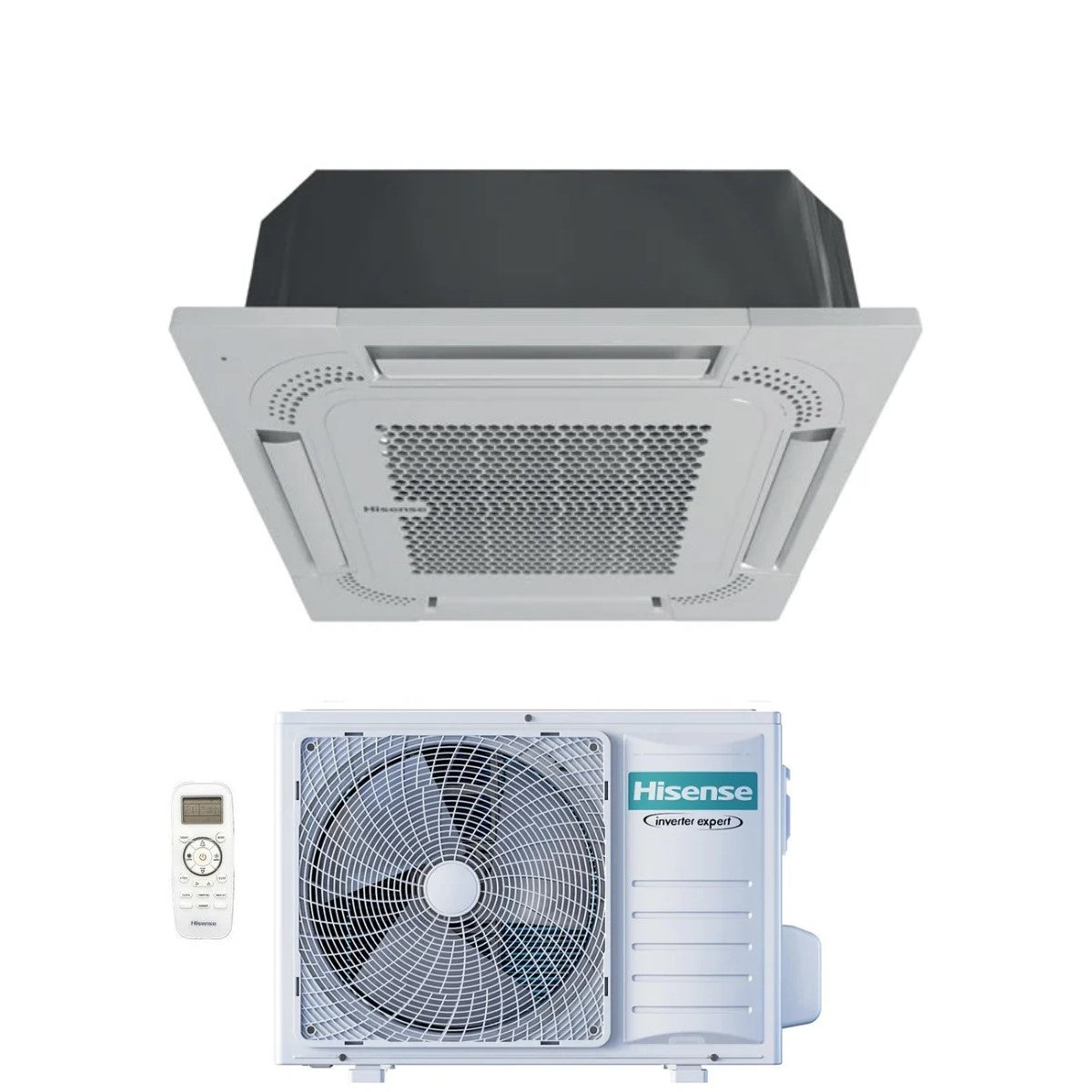 hisense climatizzatore condizionatore hisense inverter a cassetta 9000 btu act26ur4rca4 auw26u4rs8 r 32 wi fi optional aa con telecomando e pannello incluso