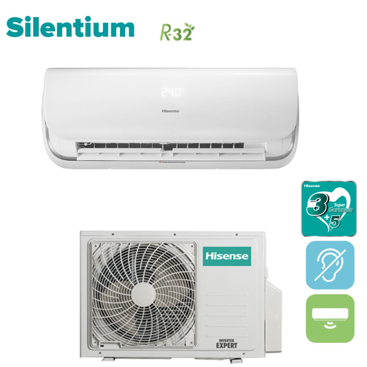 hisense climatizzatore condizionatore hisense inverter serie silentium 12000 btu qa35xx0ag r 32 wi fi integrato classe a ean 8059657005342