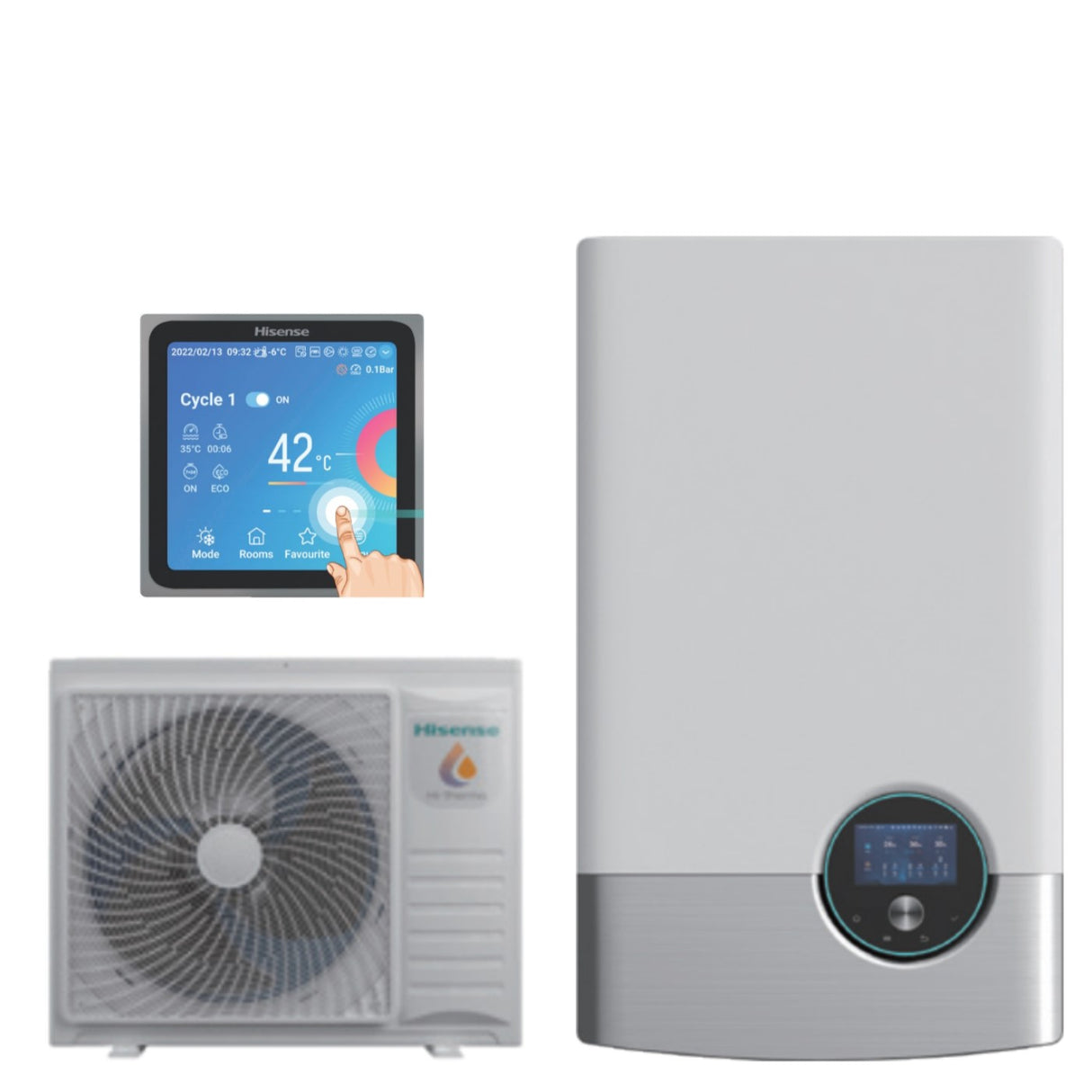hisense pompa di calore splittata monoventola ariaacqua hisense hi terma ahm 044hcdsaa ahw 044hcds1 r 32 wi fi optional con comando incluso