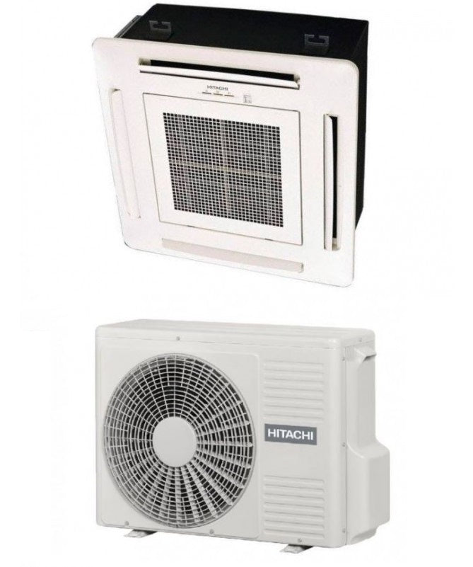 hitachi climatizzatore condizionatore hitachi a cassetta 4 vie inverter 12000 btu rai 35rpa r410a con griglia inclusa