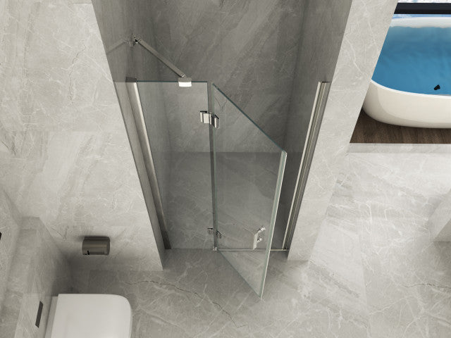 idrom porta doccia in cristallo con apertura a battente esterna