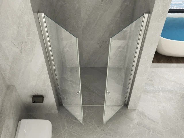 idrom porta saloon per doccia a nicchia 017 vetro temperato da 8 mm