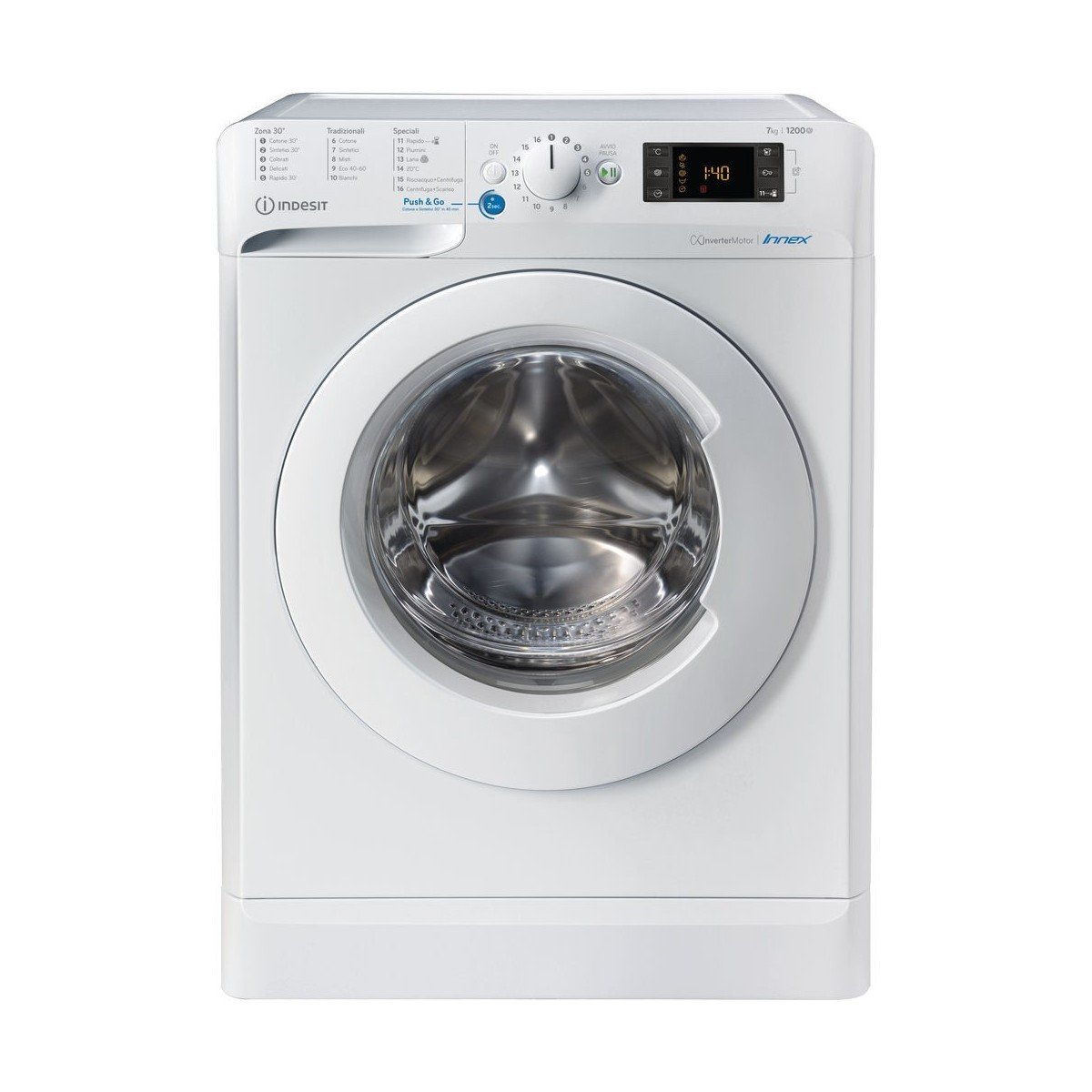 indesit lavatrice a carica frontale indesit 7 kg bwse 71283x w it n inverter push go 1200 giri classe d ean 8050147623794