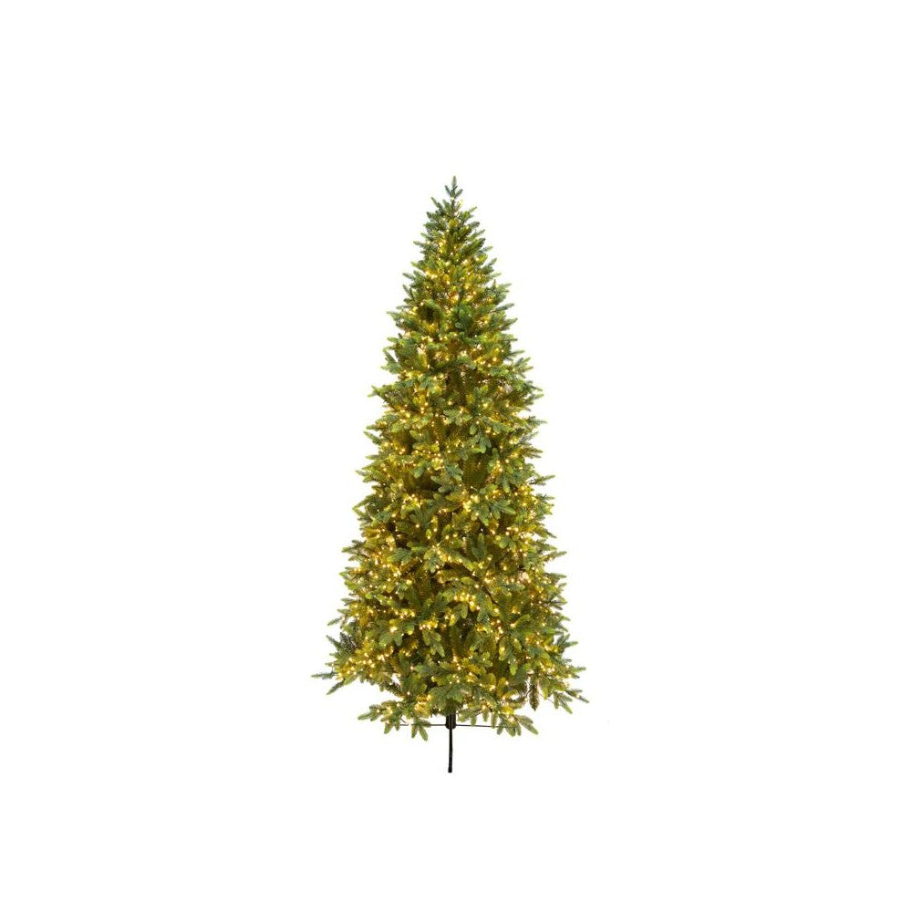 le stelle albero di natale artificiale verde le stelle courmayeur h 240cm x l 115cm slim con 2500 luci led incorporate 3058 rami