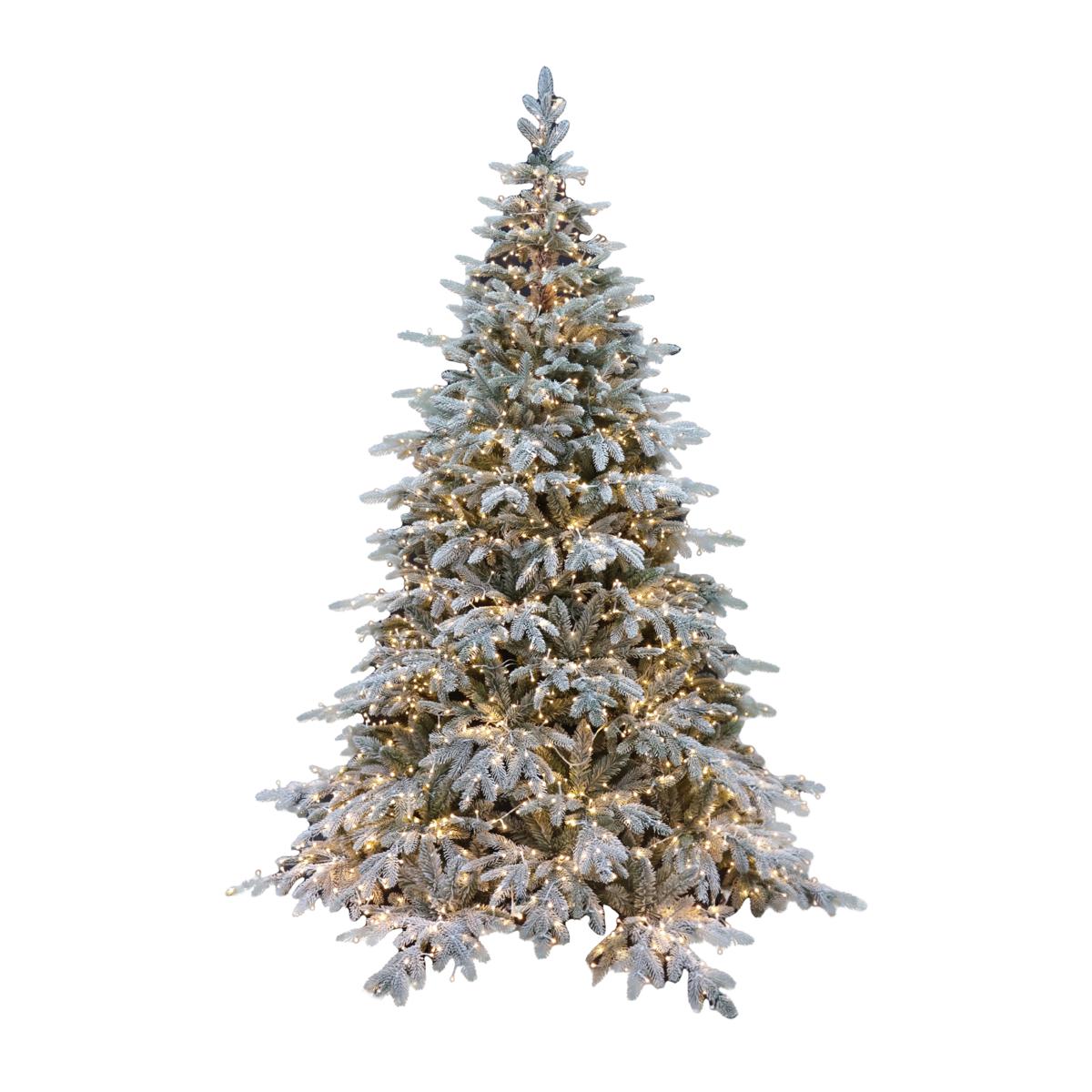 le stelle albero di natale pino verde innevato h 210cm x l 150cm super folto effetto real touch con 2500 luci led incorporate e base croce in ferro pieghevole