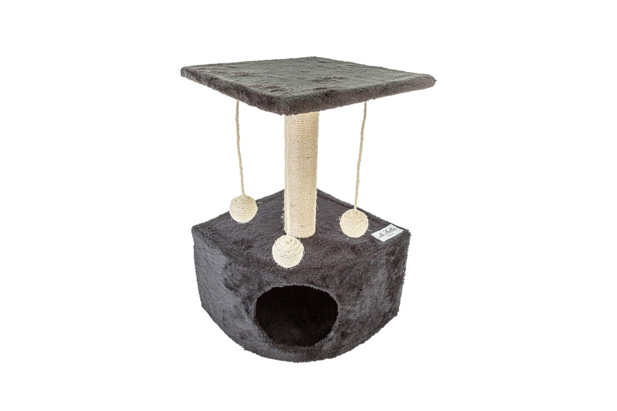le stelle tiragraffi per gatti grigio rivestimento peluche con palle e palo bianchi 34x42xh 51cm 8024299800242 ean 8024299800242