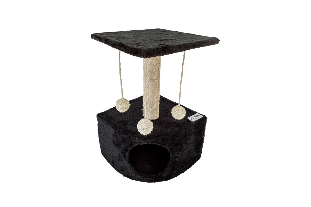 le stelle tiragraffi per gatti nero rivestimento peluche con palle e palo bianchi 34x42xh 51cm 8024299800457 ean 8024299800457