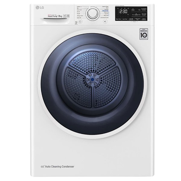 lg asciugatrice a carico frontale lg 8 kg dual inverter eco hybrid wi fi rc80u2av4d classe a ean 8806098581726