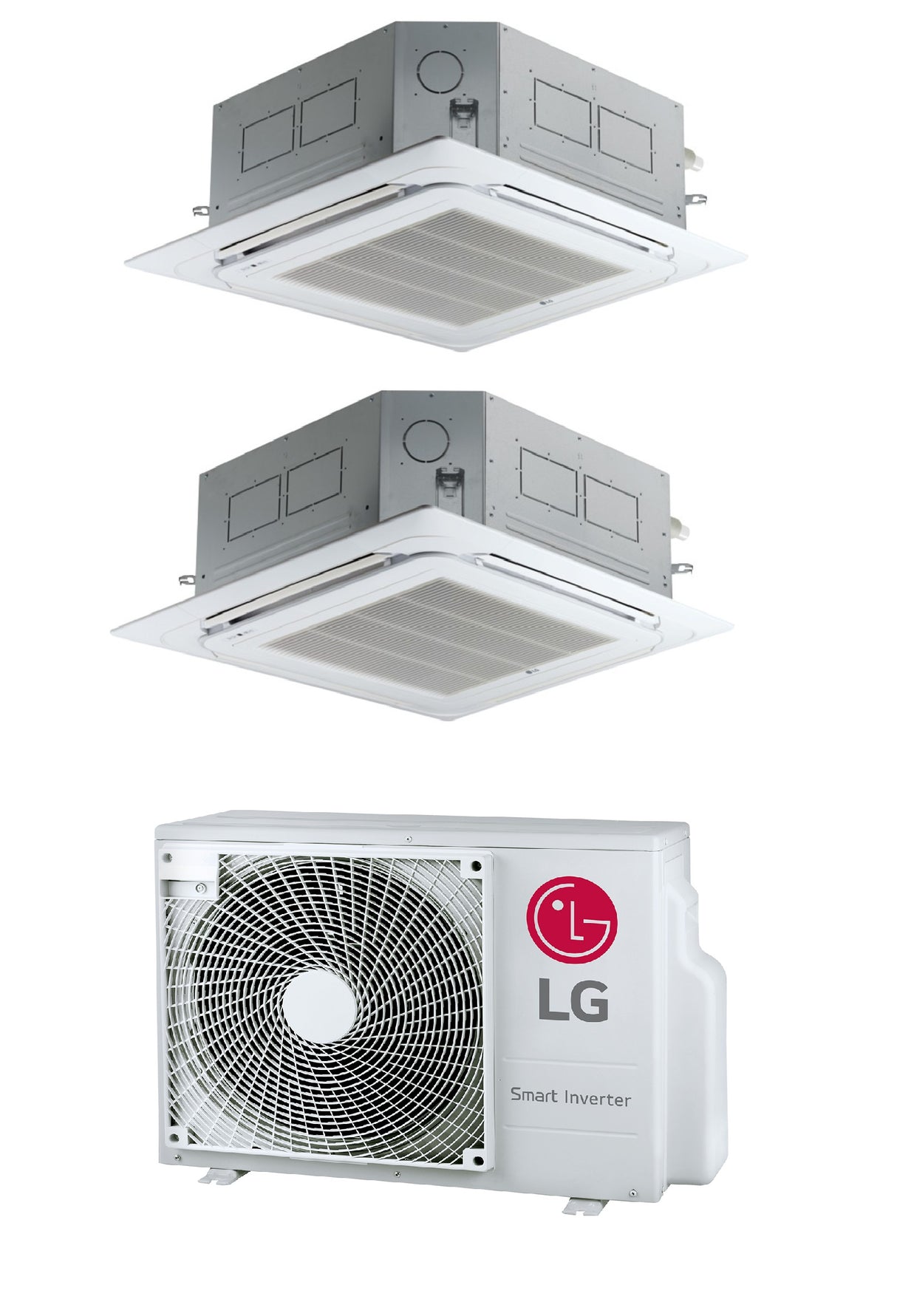 lg condizionatore a cassetta dual split lg standard 99 btu con mu2r15 r 32 wi fi optional con pannello