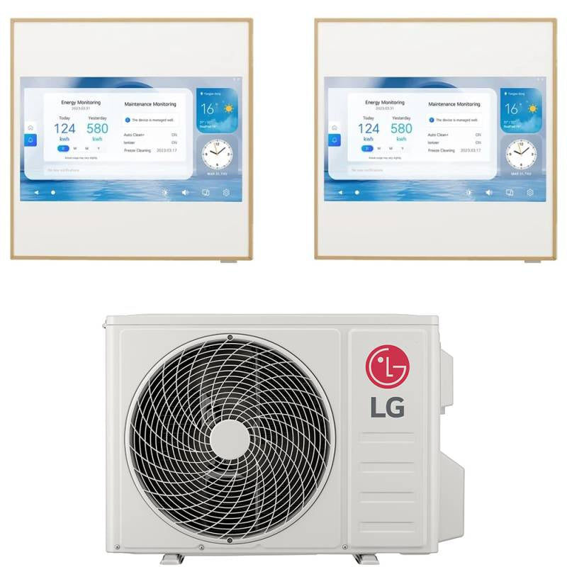 lg condizionatore lg dual split inverter artcool gallery lcd 99 con mu3r19 r 32 wi fi integrato