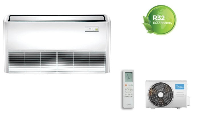 midea climatizzatore condizionatore inverter midea soffittopavimento 24000 btu mue 24hrfnx r 32 a completo di comando novita