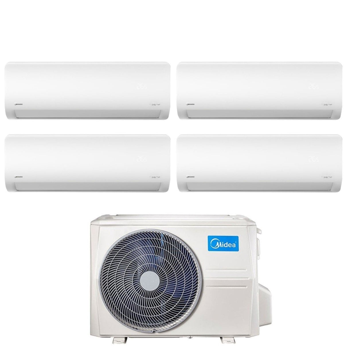 midea climatizzatore condizionatore midea quadri split inverter serie xtreme 991212 con m4oe 28hfn8 r 32 wi fi integrato 900090001200012000 novita