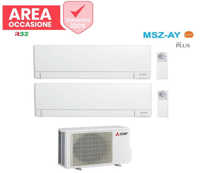 mitsubishi electric area occasioni climatizzatore condizionatore mitsubishi electric dual split inverter linea plus serie msz ay 912 con mxz 2f53vf r 32 wi fi integrato 900012001