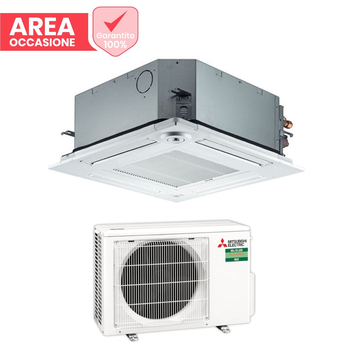 mitsubishi electric area occasioni climatizzatore condizionatore mitsubishi electric inverter cassetta 9000 btu slz m25fa r 32 wi fi optional con telecomando e griglia inclusa
