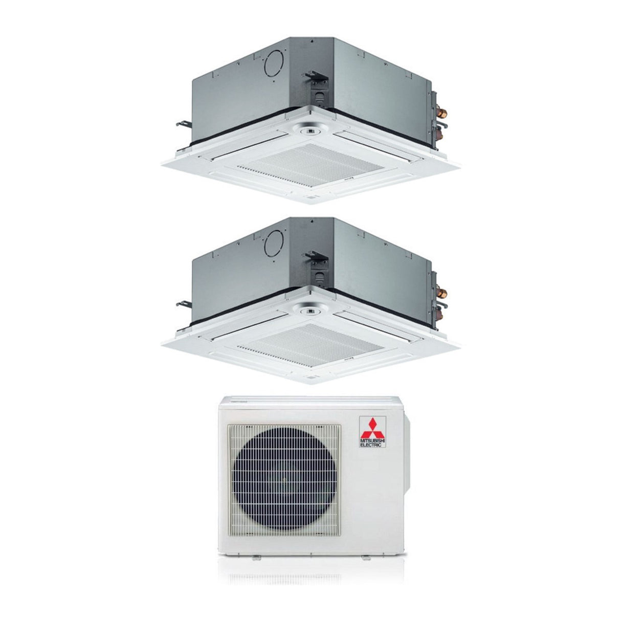 mitsubishi electric climatizzatore condizionatore mitsubishi electric dual split inverter a cassetta 60x60 slz m 912 con mxz 2f42vf r 32 wi fi optional 900012000