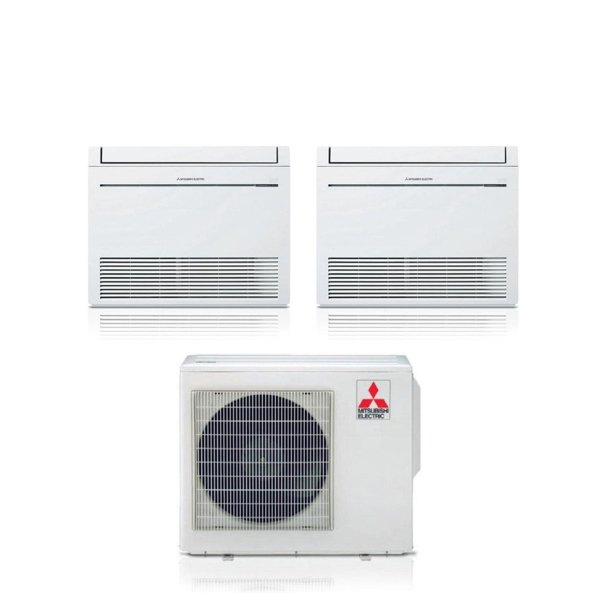mitsubishi electric climatizzatore condizionatore mitsubishi electric pavimento dual split inverter serie mfz kt 1212 con mxz 2f53vf r 32 wi fi optional con telecomando incluso 1200012000