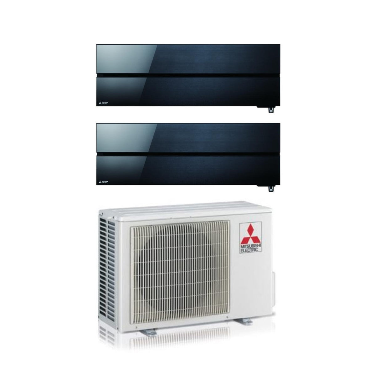 mitsubishi electric condizionatore dual split mitsubishi electric kirigamine style onyx black 99 con mxz 2f42vf r 32 wi fi integrato nero ean 8059657018229