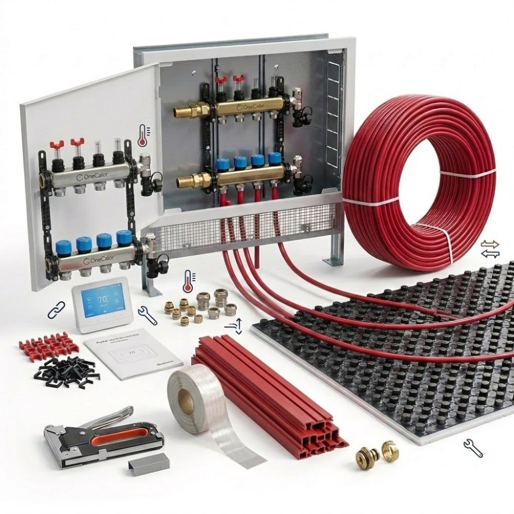 onecalor kit riscaldamento a pavimento onecalor per impianti civili 100 m pannello bugnato 20 25 mm