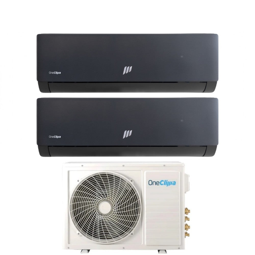 oneclima condizionatore dual split oneclima prime black 918 con mlt18x2y24 r 32 wi fi integrato