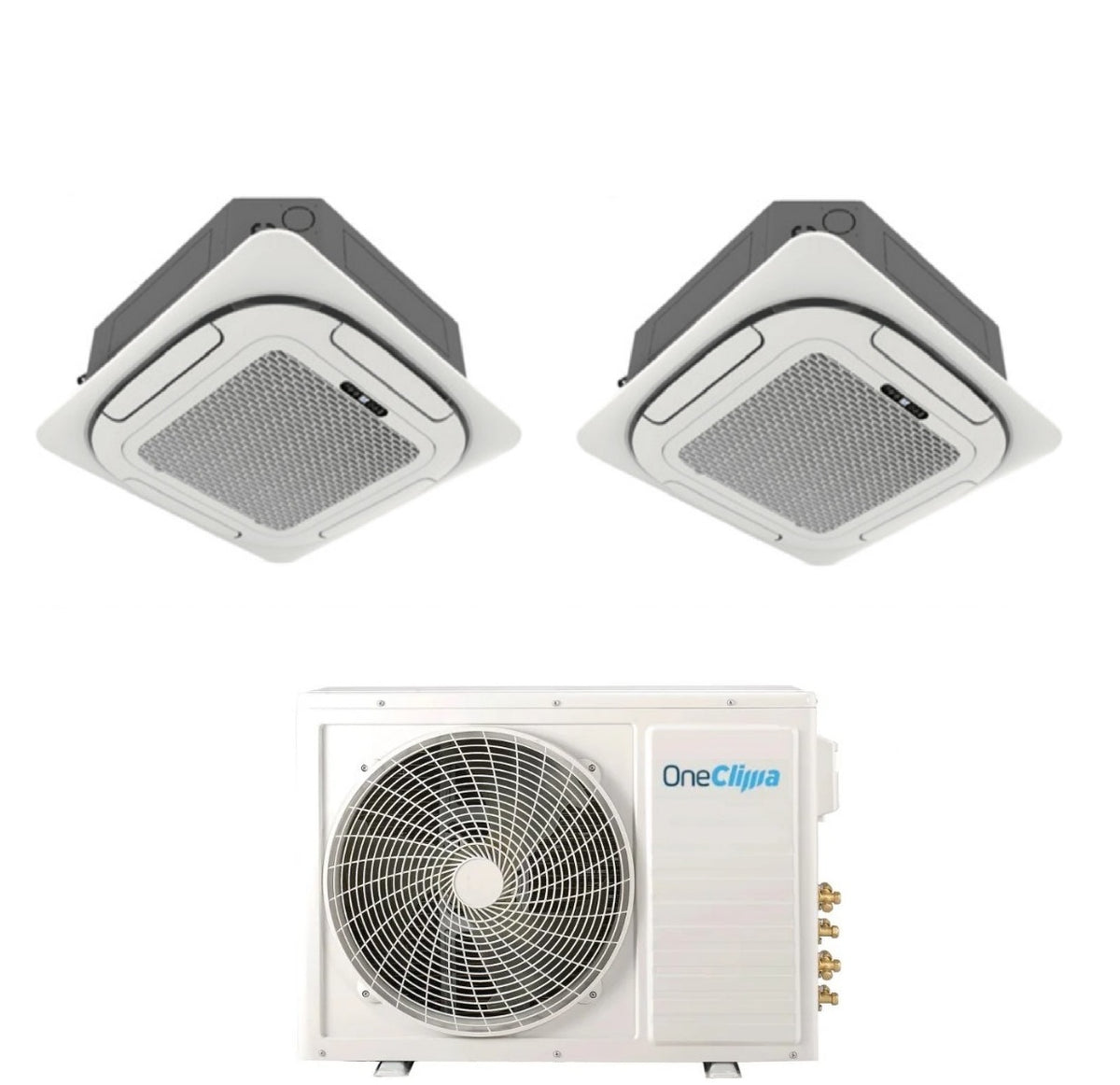 oneclima condizionatore oneclima dual split cassetta 4 vie 1818 con mlt27x3y24 r 32 wi fi optional griglia inclusa e telecomando di serie