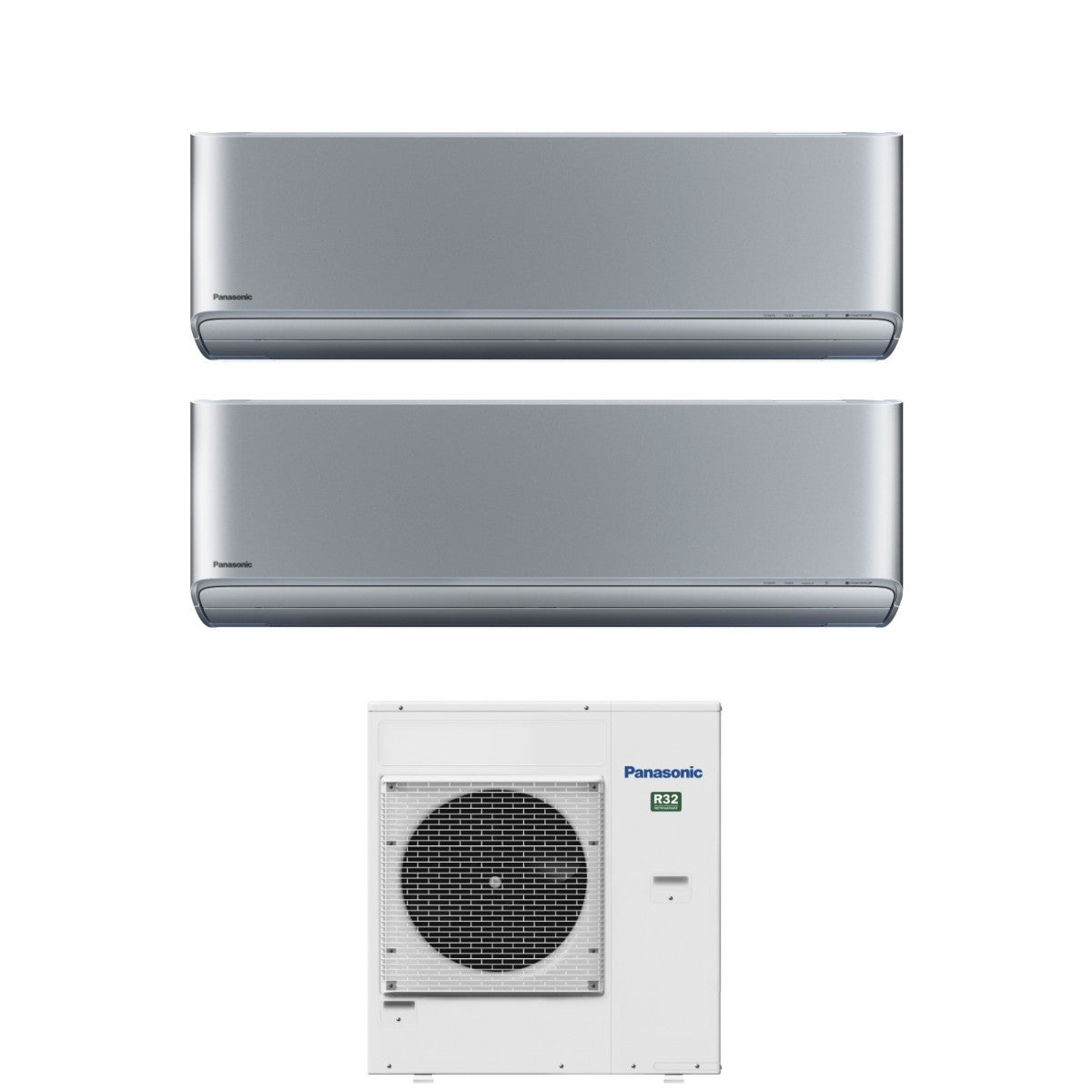 panasonic climatizzatore condizionatore panasonic dual split inverter etherea silver 1800018000 con cu 5z90tbe r 32 wi fi integrato argento