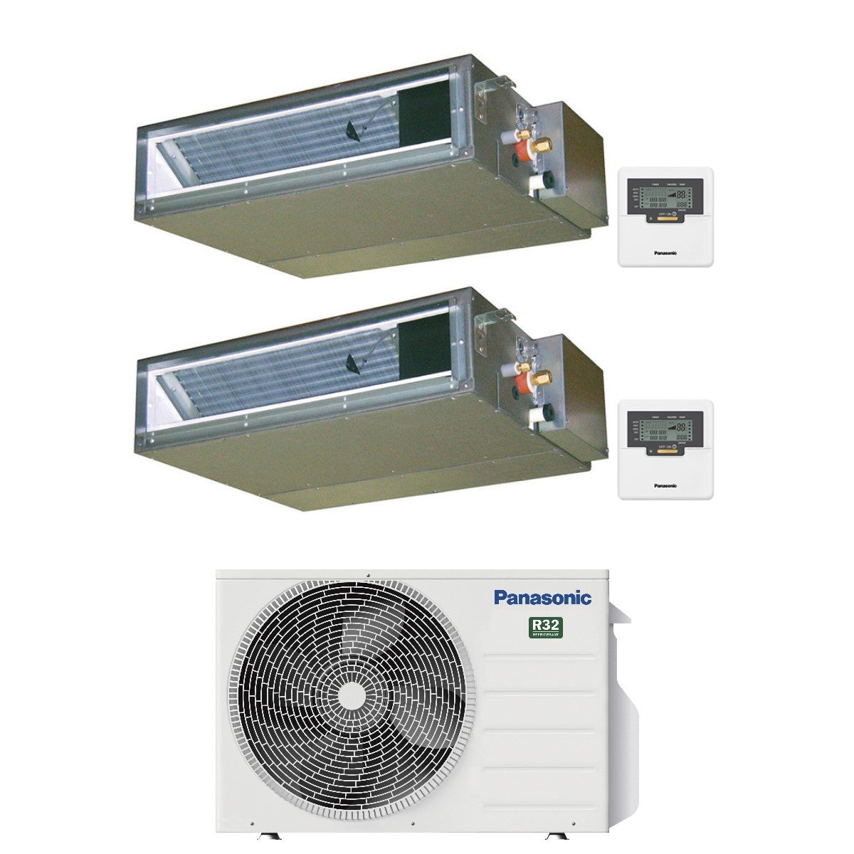 panasonic condizionatore dual split canalizzabile panasonic 912 con cu 2z41tbe r 32 wi fi optional con comandi a filo
