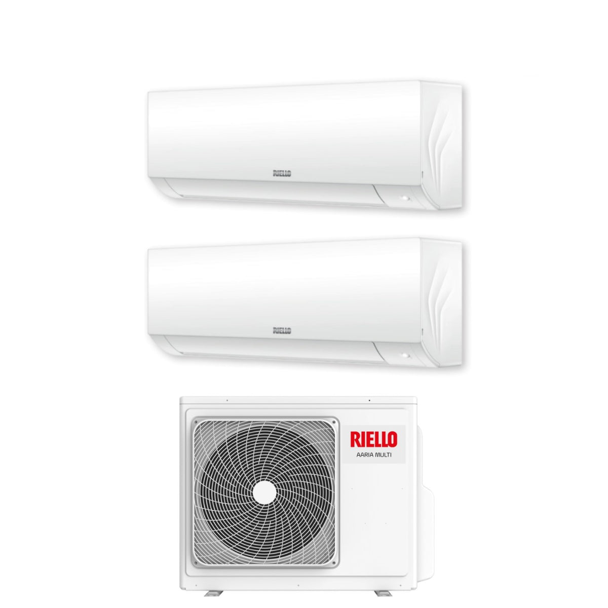 riello climatizzatore condizionatore riello dual split inverter serie aaria plus 99 con aaria multi 250 p r 32 wi fi optional 90009000 ean 8055776917245