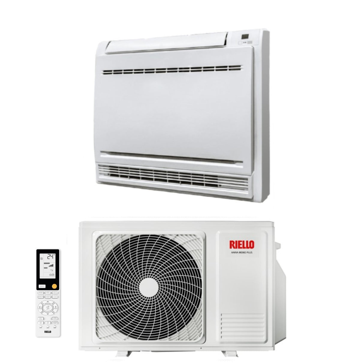 riello climatizzatore condizionatore riello inverter console a pavimento 9000 btu amc 25 plus r 32 wi fi integrato