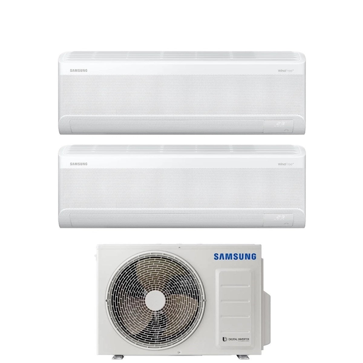samsung climatizzatore condizionatore dual split inverter samsung serie windfree elite 70007000 btu con aj040txj2kgeu a wi fi 77 r 32 novita ean 8059657010315