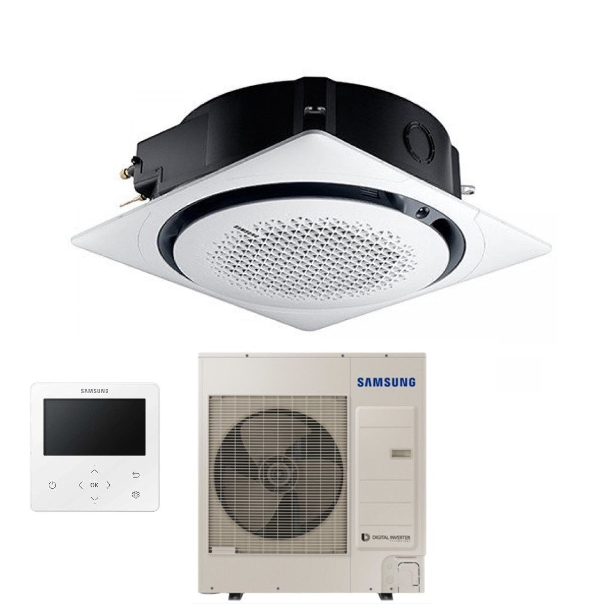 samsung climatizzatore condizionatore samsung inverter cassetta 360 30000 btu ac090mn4pkheu monofase r 410 wi fi optional con comando wireless incluso disponibili vari pannelli