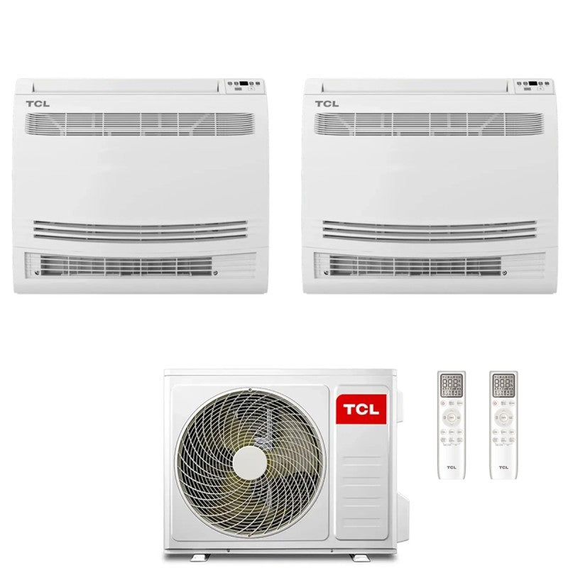 tcl condizionatore tcl dual split inverter console 1212 con mt2730 r 32 wi fi integrato