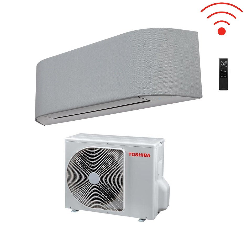 toshiba climatizzatore condizionatore toshiba inverter serie haori 16000 15000 btu r 32 ras b16n4kvrg e wi fi integrato a grigio chiarogrigio scuro novita grigio chiaro grigio chiaro ean 8059657005496