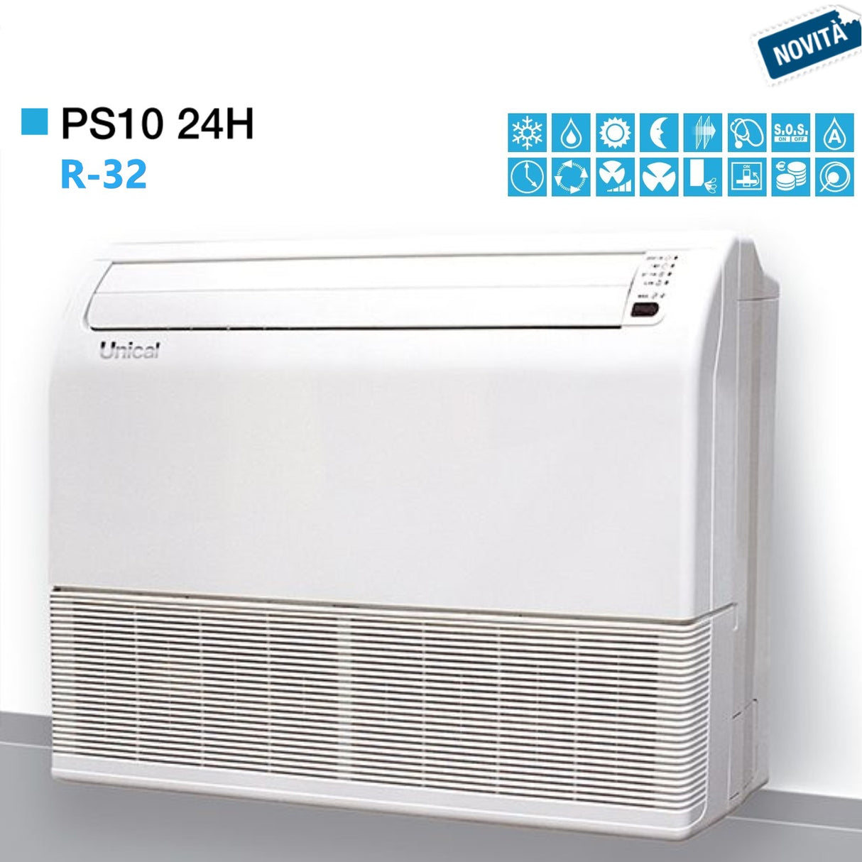 unical condizionatura climatizzatore unical soffittopavimento 24000 btu ps10 24h classe aa gas r 32 novita