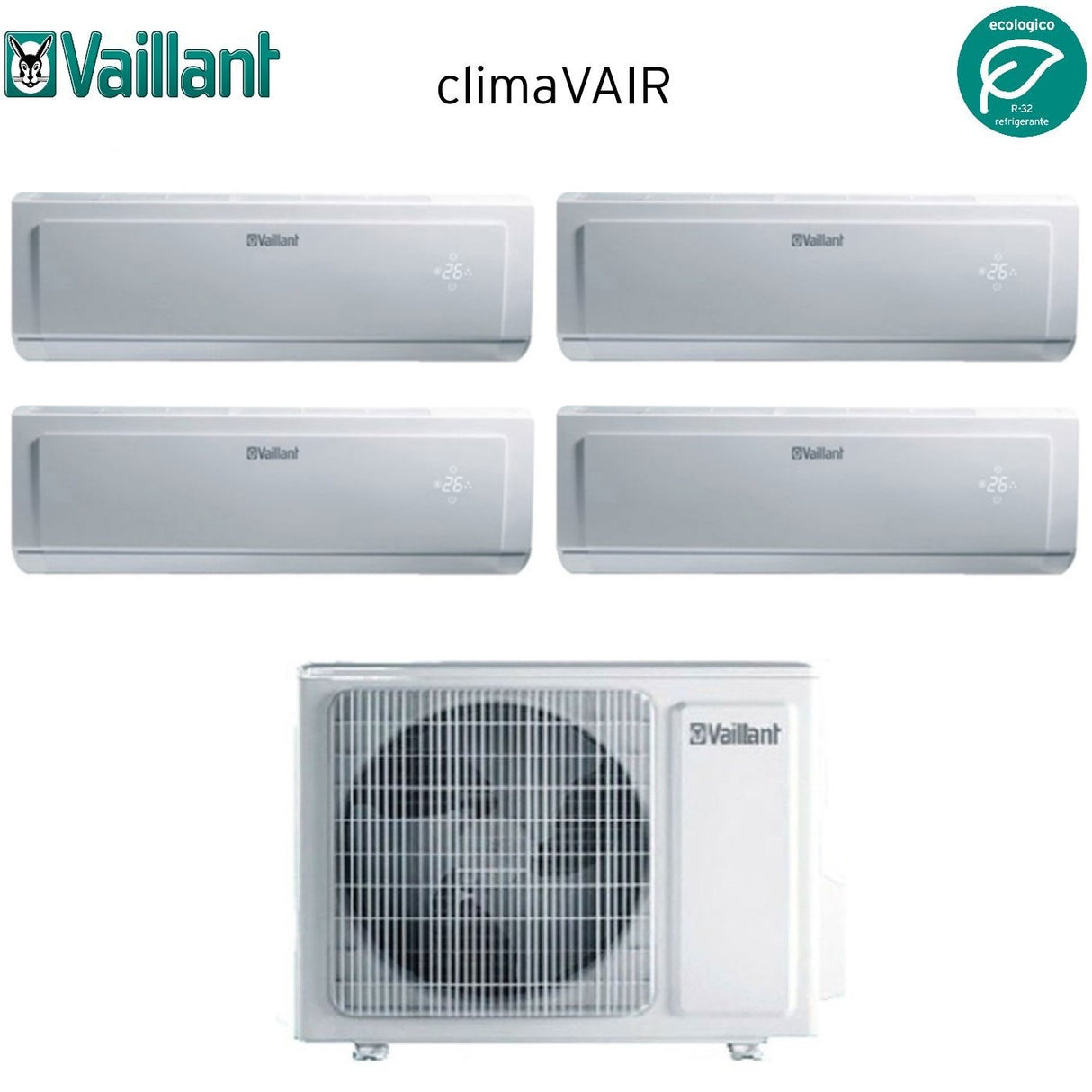 vaillant climatizzatore condizionatore vaillant quadri split inverter serie climavair plus vai 8 99918 con vaf8 080w4no r 32 90009000900018000