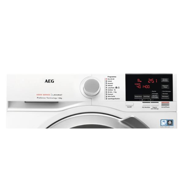 aeg lavatrice a carica frontale aeg 8 kg l6feg843 serie 6000 tecnologia prosense softpluse eco timesave 1400 giri classe c ean 7332543784950