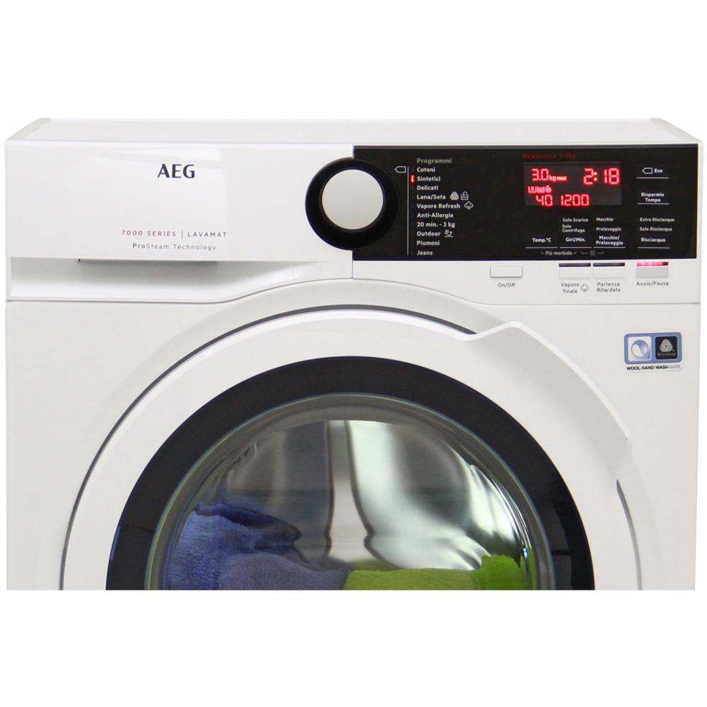 aeg lavatrice a carico frontale aeg 8 kg 1400 giri tecnologia prosteam l7fbe841 classe c ean 7332543510467