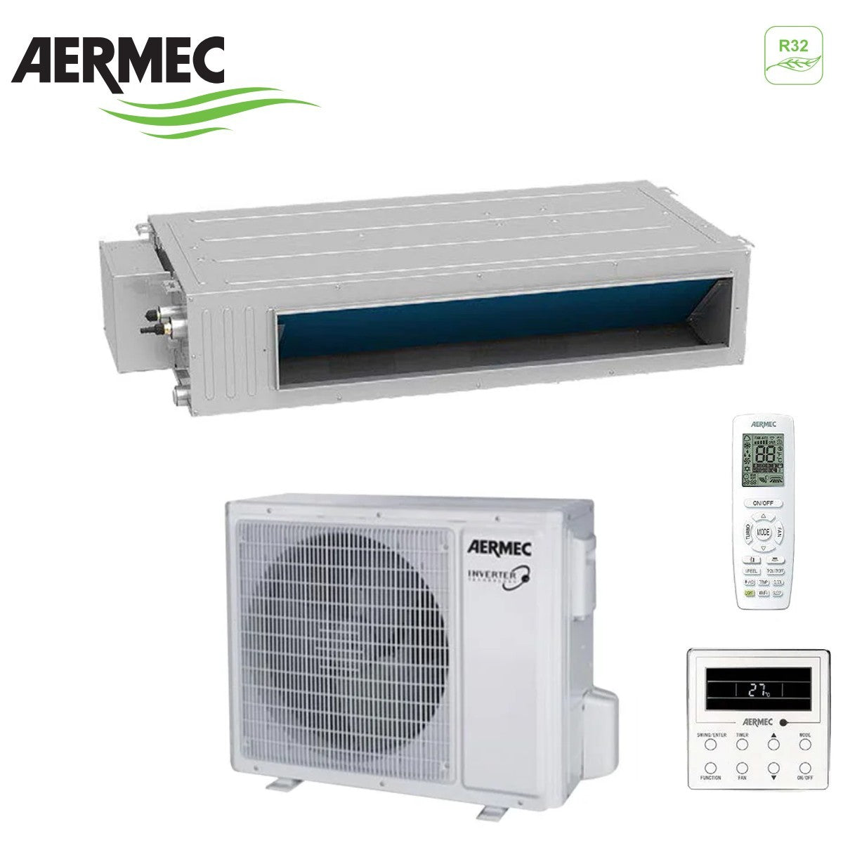 aermec condizionatore aermec canalizzato 29000 btu r 32 lcg850d con telecomando e comando a filo