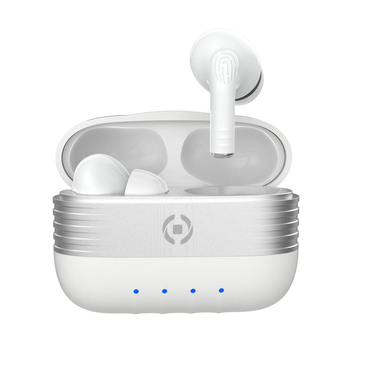 cuffie auricolari buetooth celly slim1 colore bianco custodia di ricarica rigida usb c