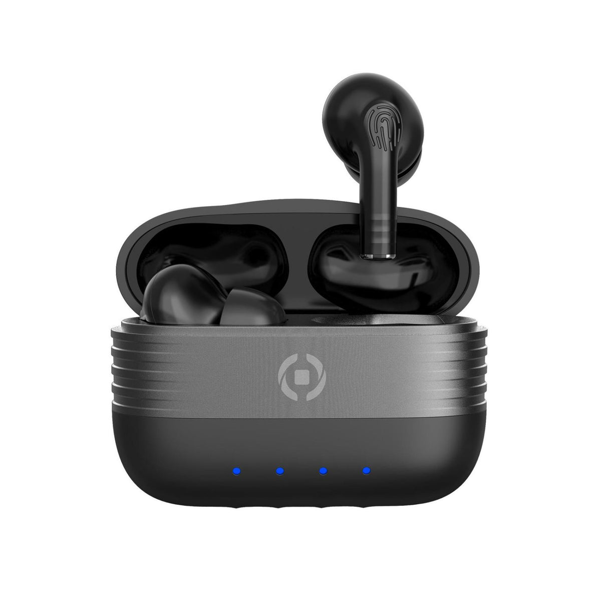 cuffie auricolari buetooth celly slim1 colore nero custodia di ricarica rigida usb c