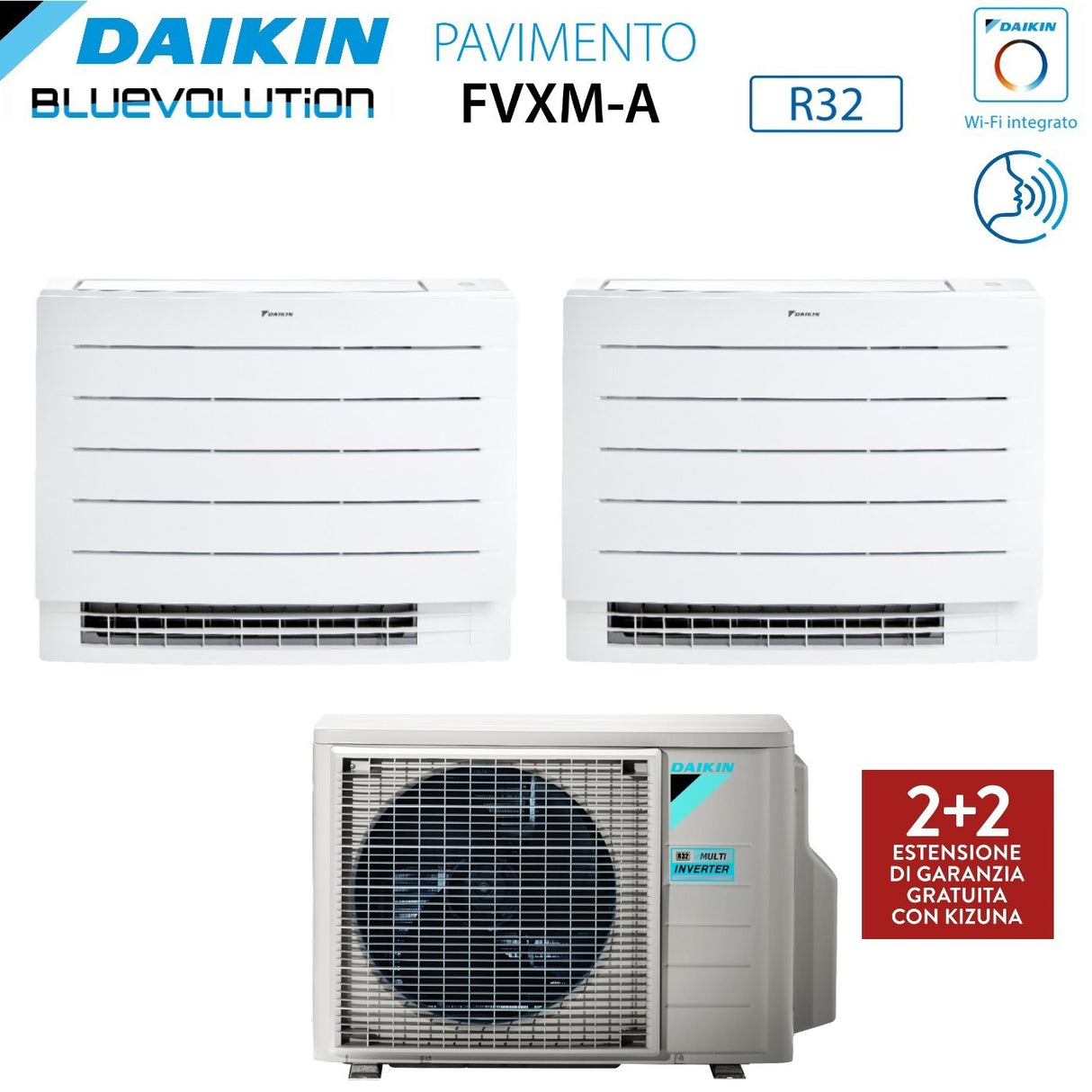 daikin climatizzatore condizionatore daikin a pavimento dual split serie perfera fvxm a 79 con 2mxm40mn r 32 wi fi integrato 70009000 con telecomando ad infrarossi incluso garanzia italiana novita