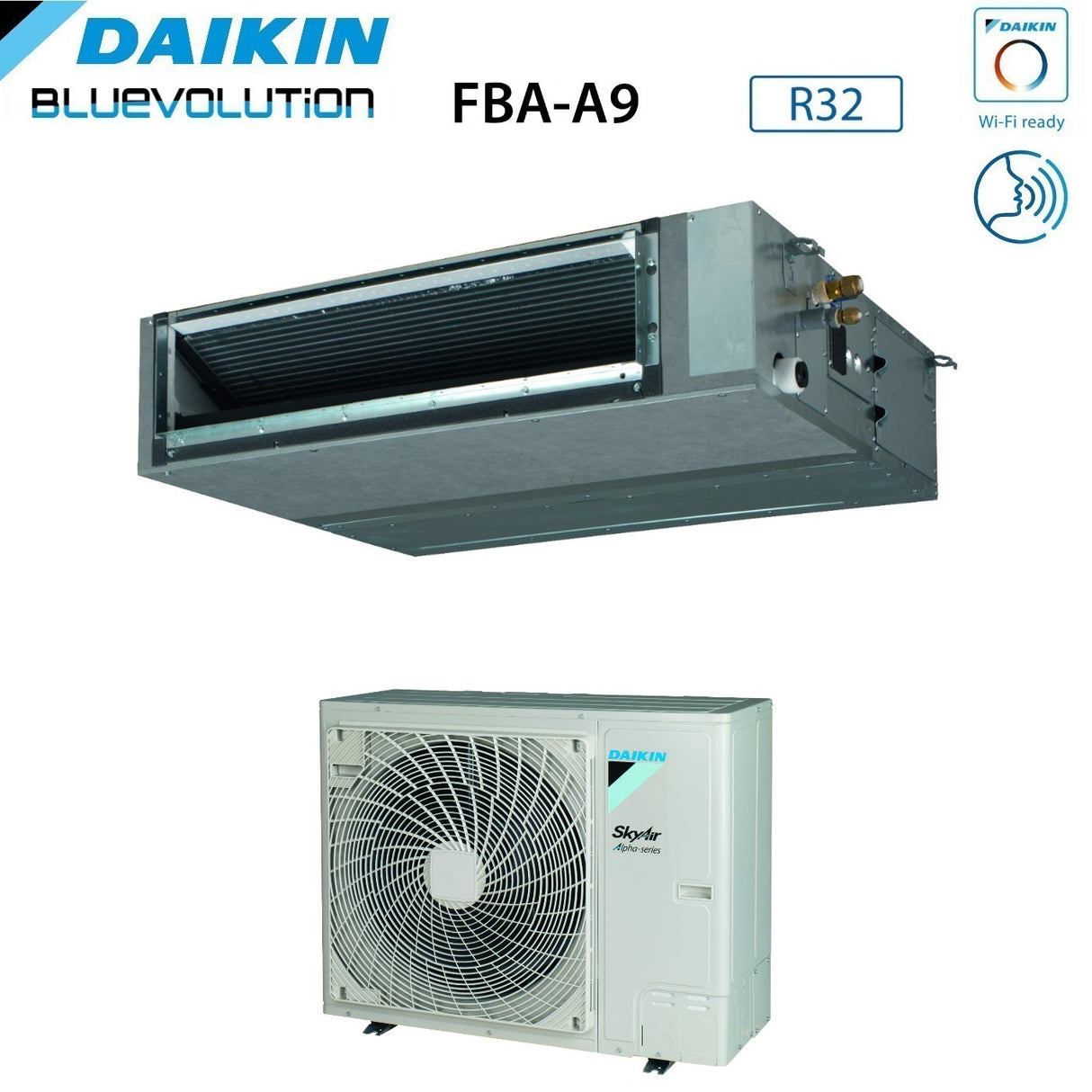 daikin climatizzatore condizionatore daikin bluevolution canalizzato canalizzabile media prevalenza 42000 btu fba125a rzag125ny1 trifase r 32 wi fi optional classe aa