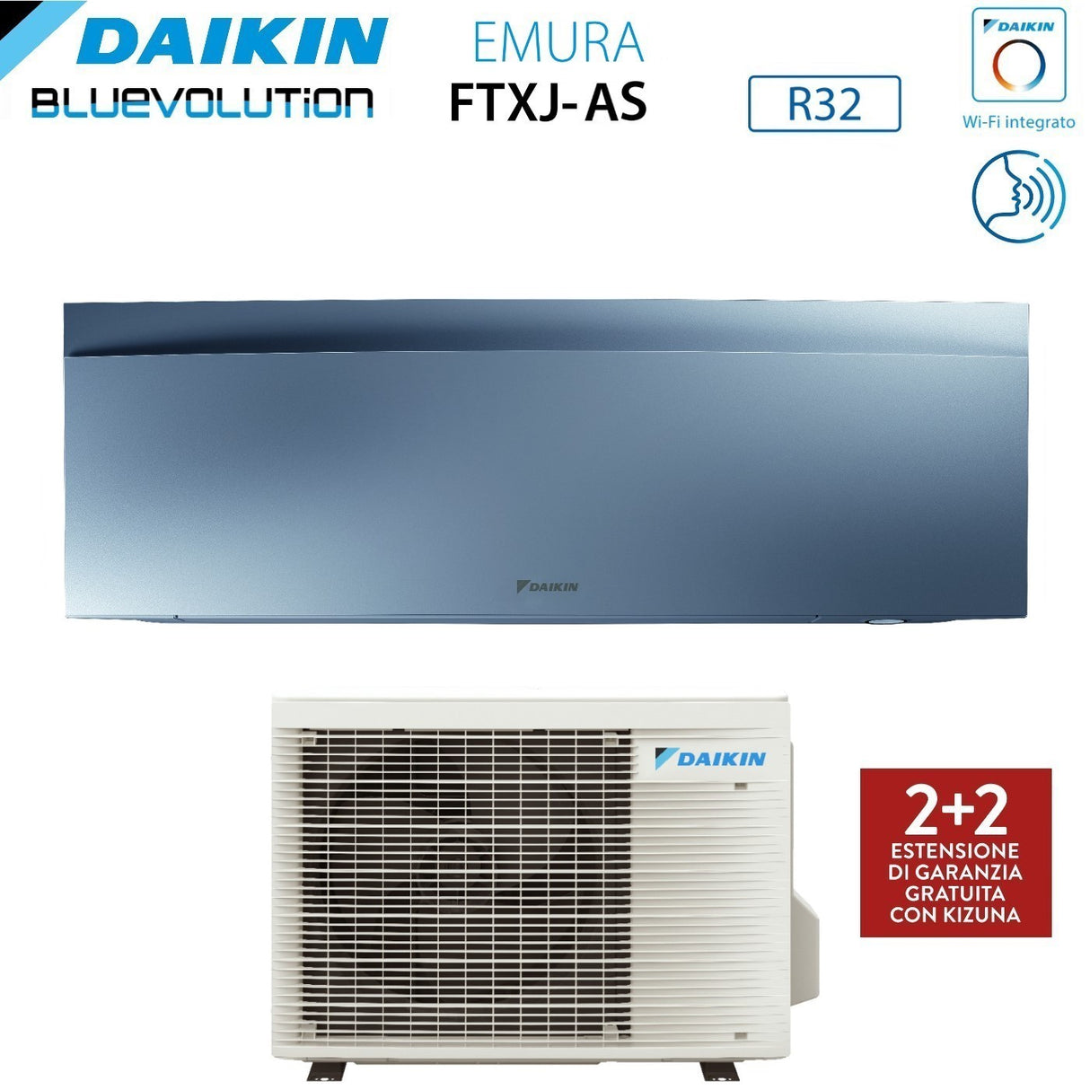 daikin climatizzatore condizionatore daikin bluevolution inverter serie emura silver iii 7000 btu ftxj20as r 32 wi fi integrato classe a garanzia italiana novita