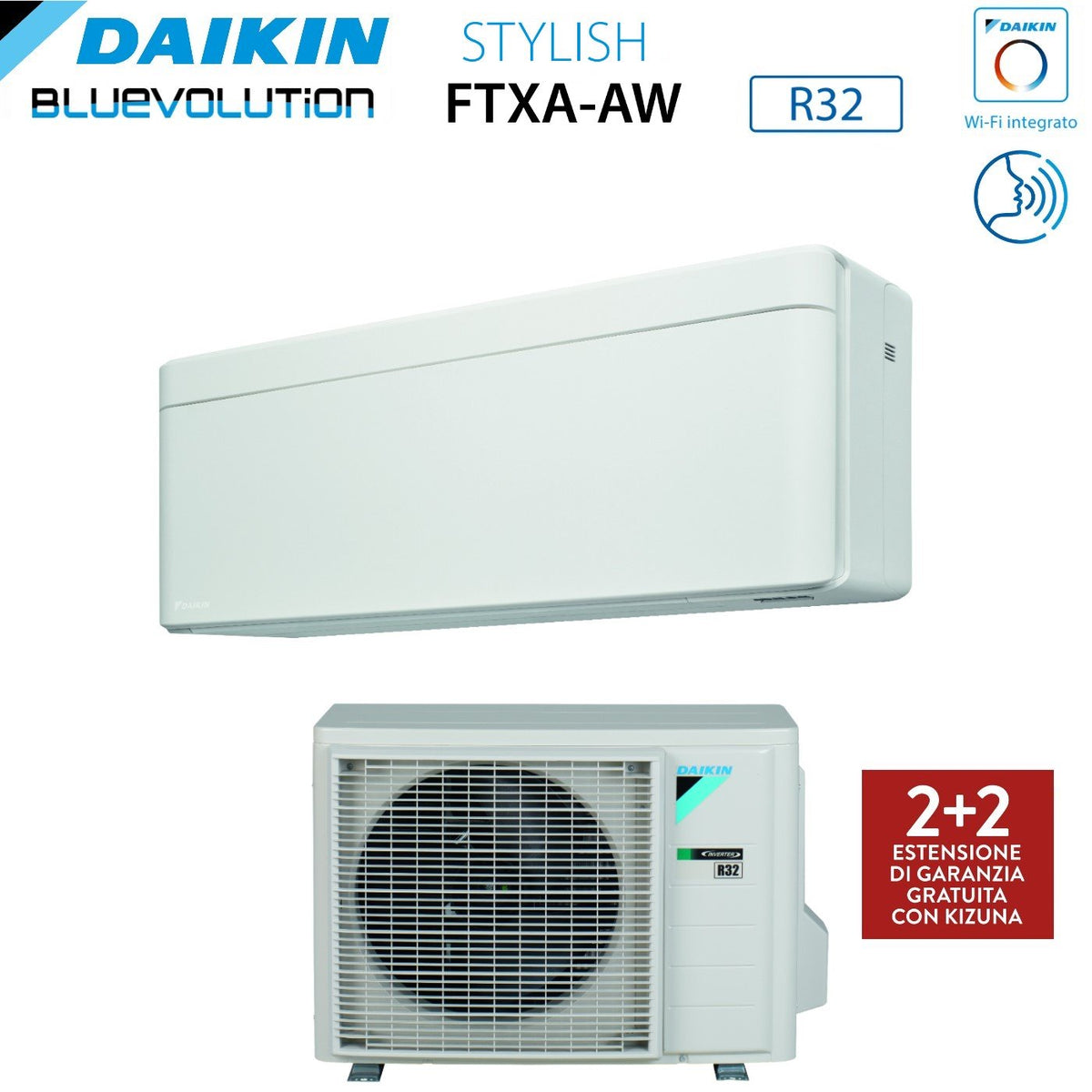 daikin climatizzatore condizionatore daikin bluevolution inverter serie stylish white 18000 btu ftxa50aw r 32 wi fi integrato classe a colore bianco garanzia italiana ean 8059657003775