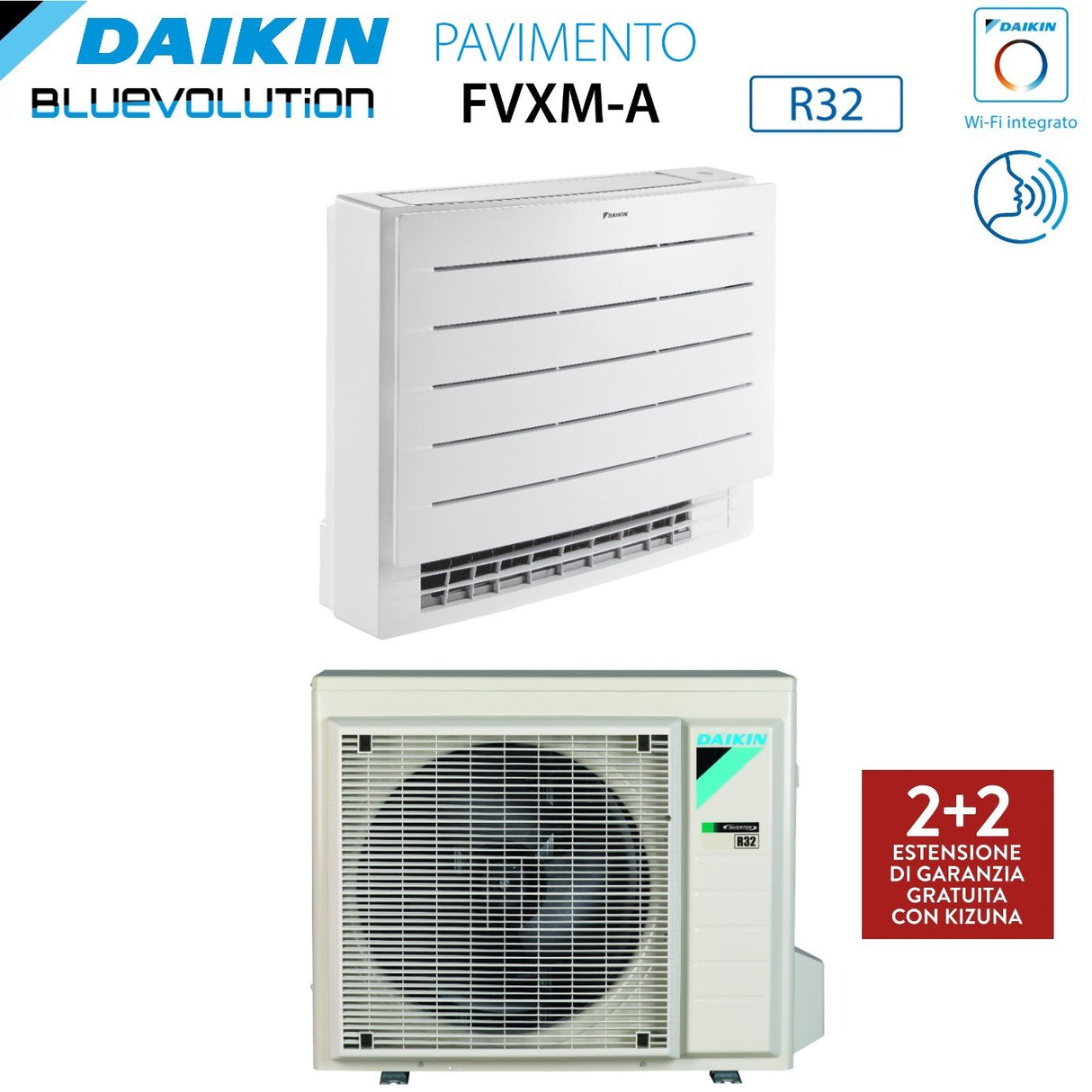 daikin climatizzatore condizionatore daikin bluevolution perfera a pavimento 12000 btu fvxm35a r 32 wi fi integrato telecomando a infrarossi incluso garanzia italiana novita